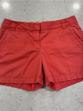 J. Crew Sz 8 Weathered Broken-In City Fit Chino Classic Twill Coral 100% Cotton